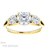 Round Cut Forever One Moissanite Engagement Ring #GTJ1050-round-fo-y 1 Round Cut Forever One Moissanite Engagement Ring #GTJ1050-round-fo-y