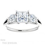 Princess Cut Forever One Moissanite Engagement Ring #GTJ1050-square-fo-w 1 Princess Cut Forever One Moissanite Engagement Ring #GTJ1050-square-fo-w