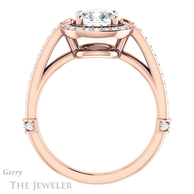 Cushion Cut Forever One Moissanite Engagement Ring #GTJ1051-cushion-fo-r