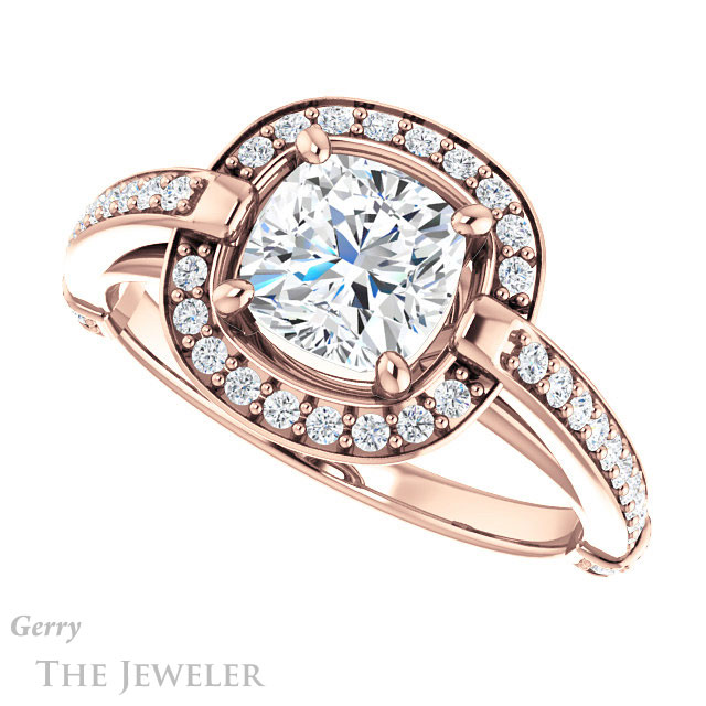 Cushion Cut Forever One Moissanite Engagement Ring #GTJ1051-cushion-fo-r 5 Cushion Cut Forever One Moissanite Engagement Ring #GTJ1051-cushion-fo-r