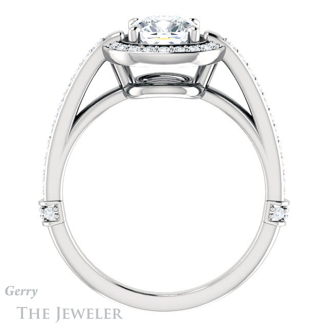 Cushion Cut Forever One Moissanite Engagement Ring #GTJ1051-cushion-fo-w