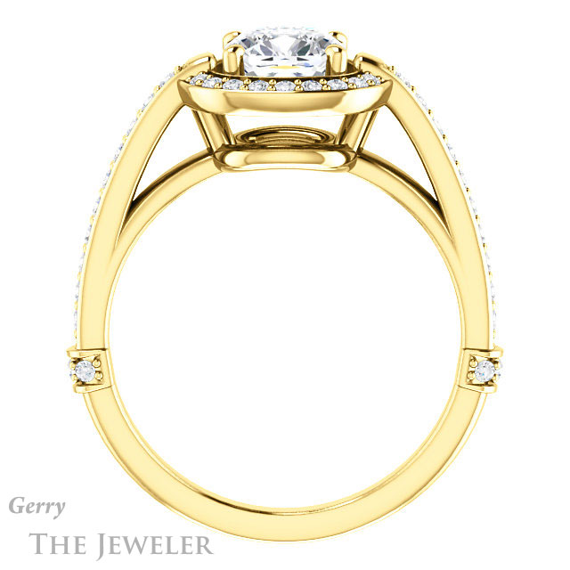 Cushion Cut Forever One Moissanite Engagement Ring #GTJ1051-cushion-fo-y 2 Cushion Cut Forever One Moissanite Engagement Ring #GTJ1051-cushion-fo-y