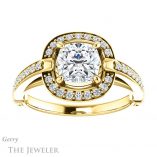 Cushion Cut Forever One Moissanite Engagement Ring #GTJ1051-cushion-fo-y 1 Cushion Cut Forever One Moissanite Engagement Ring #GTJ1051-cushion-fo-y