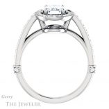 Emerald Cut Forever Brilliant Moissanite Engagement Ring #GTJ1051-emerald-fb-w