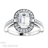 Emerald Cut Forever Brilliant Moissanite Engagement Ring #GTJ1051-emerald-fb-w
