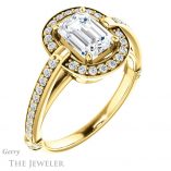 Emerald Cut Forever Brilliant Moissanite Engagement Ring #GTJ1051-emerald-fb-y