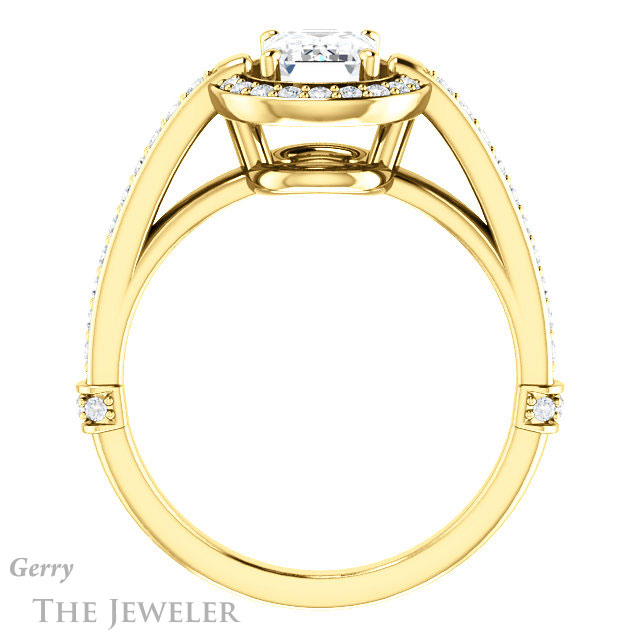 Emerald Cut Forever Brilliant Moissanite Engagement Ring #GTJ1051-emerald-fb-y