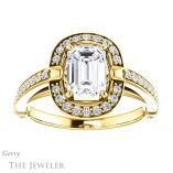 Emerald Cut Forever Brilliant Moissanite Engagement Ring #GTJ1051-emerald-fb-y