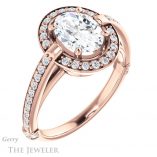 Oval Shaped Forever One Moissanite Engagement Ring #GTJ1051-oval-fo-r