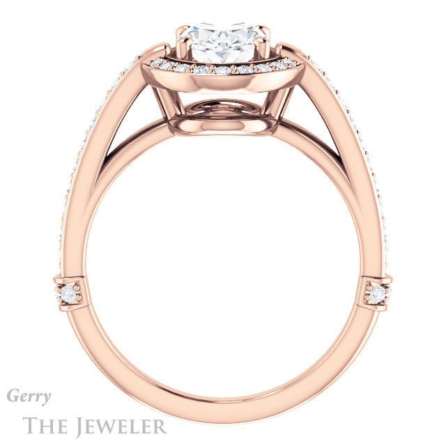 Oval Shaped Forever One Moissanite Engagement Ring #GTJ1051-oval-fo-r