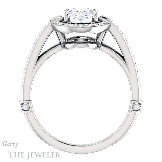 Oval Shaped Forever One Moissanite Engagement Ring #GTJ1051-oval-fo-w 2 Oval Shaped Forever One Moissanite Engagement Ring #GTJ1051-oval-fo-w