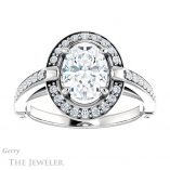 Oval Shaped Forever One Moissanite Engagement Ring #GTJ1051-oval-fo-w 1 Oval Shaped Forever One Moissanite Engagement Ring #GTJ1051-oval-fo-w