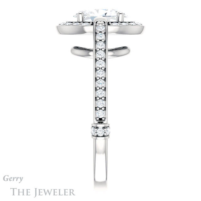 Oval Shaped Forever One Moissanite Engagement Ring #GTJ1051-oval-fo-w 3 Oval Shaped Forever One Moissanite Engagement Ring #GTJ1051-oval-fo-w