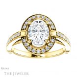 Oval Shaped Forever One Moissanite Engagement Ring #GTJ1051-oval-fo-y