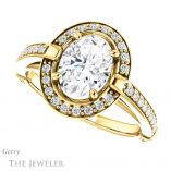 Oval Shaped Forever One Moissanite Engagement Ring #GTJ1051-oval-fo-y