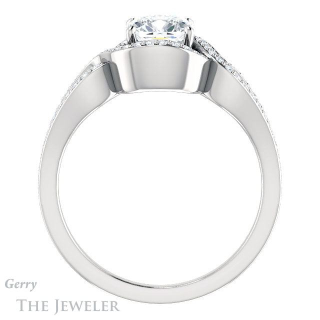 Cushion Cut Forever One Moissanite Engagement Ring #GTJ1052-cushion-fo-w