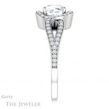 Cushion Cut Forever One Moissanite Engagement Ring #GTJ1052-cushion-fo-w 3 Cushion Cut Forever One Moissanite Engagement Ring #GTJ1052-cushion-fo-w