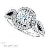 Cushion Cut Forever One Moissanite Engagement Ring #GTJ1052-cushion-fo-w 5 Cushion Cut Forever One Moissanite Engagement Ring #GTJ1052-cushion-fo-w