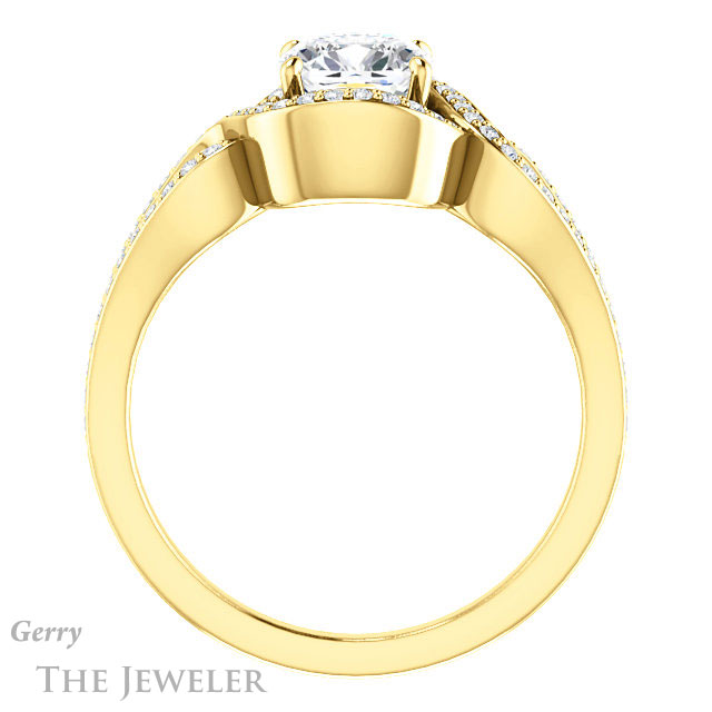 Cushion Cut Forever One Moissanite Engagement Ring #GTJ1052-cushion-fo-y 2 Cushion Cut Forever One Moissanite Engagement Ring #GTJ1052-cushion-fo-y