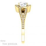 Cushion Cut Forever One Moissanite Engagement Ring #GTJ1052-cushion-fo-y 3 Cushion Cut Forever One Moissanite Engagement Ring #GTJ1052-cushion-fo-y