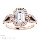 Emerald Cut Forever Brilliant Moissanite Engagement Ring #GTJ1052-emerald-fb-r