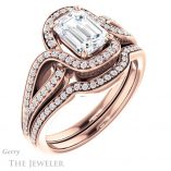 Emerald Cut Forever Brilliant Moissanite Engagement Ring #GTJ1052-emerald-fb-r