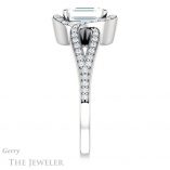 Emerald Cut Forever One Moissanite Engagement Ring #GTJ1052-emerald-fb-w 3 Emerald Cut Forever Brilliant Moissanite Engagement Ring #GTJ1052-emerald-fb-w