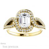 Emerald Cut Forever Brilliant Moissanite Engagement Ring #GTJ1052-emerald-fb-y
