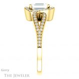Emerald Cut Forever Brilliant Moissanite Engagement Ring #GTJ1052-emerald-fb-y