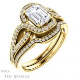 Emerald Cut Forever Brilliant Moissanite Engagement Ring #GTJ1052-emerald-fb-y