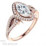 Marquise Cut Forever Brilliant Moissanite Engagement Ring #GTJ1052-marquise-fb-r