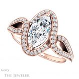 Marquise Cut Forever Brilliant Moissanite Engagement Ring #GTJ1052-marquise-fb-r