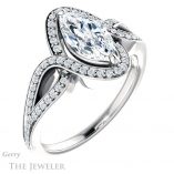 Marquise Cut Forever One Moissanite Engagement Ring #GTJ1052-marquise-fb-w 4 Marquise Cut Forever Brilliant Moissanite Engagement Ring #GTJ1052-marquise-fb-w