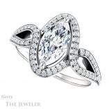Marquise Cut Forever One Moissanite Engagement Ring #GTJ1052-marquise-fb-w 5 Marquise Cut Forever Brilliant Moissanite Engagement Ring #GTJ1052-marquise-fb-w