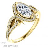 Marquise Cut Forever Brilliant Moissanite Engagement Ring #GTJ1052-marquise-fb-y