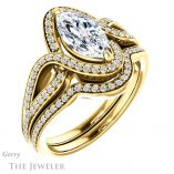 Marquise Cut Forever Brilliant Moissanite Engagement Ring #GTJ1052-marquise-fb-y