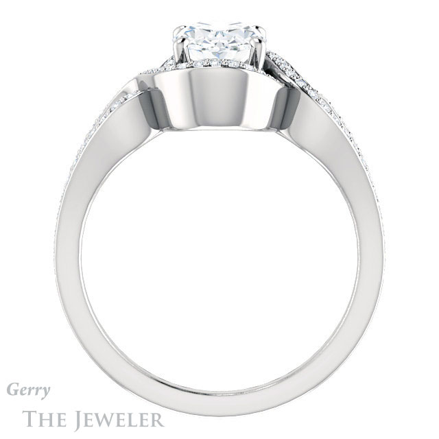Oval Shaped Forever One Moissanite Engagement Ring #GTJ1052-oval-fo-w