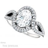 Oval Shaped Forever One Moissanite Engagement Ring #GTJ1052-oval-fo-w 5 Oval Shaped Forever One Moissanite Engagement Ring #GTJ1052-oval-fo-w