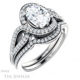 Oval Shaped Forever One Moissanite Engagement Ring #GTJ1052-oval-fo-w 6 Oval Shaped Forever One Moissanite Engagement Ring #GTJ1052-oval-fo-w