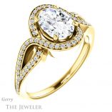 Oval Shaped Forever One Moissanite Engagement Ring #GTJ1052-oval-fo-y 4 Oval Shaped Forever One Moissanite Engagement Ring #GTJ1052-oval-fo-y
