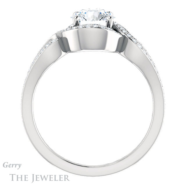 Round Cut Forever One Moissanite Engagement Ring #GTJ1052-round-fo-w 2 Round Cut Forever One Moissanite Engagement Ring #GTJ1052-round-fo-w