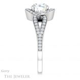 Round Cut Forever One Moissanite Engagement Ring #GTJ1052-round-fo-w 3 Round Cut Forever One Moissanite Engagement Ring #GTJ1052-round-fo-w
