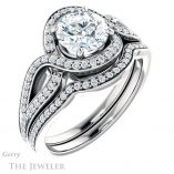 Round Cut Forever One Moissanite Engagement Ring #GTJ1052-round-fo-w 6 Round Cut Forever One Moissanite Engagement Ring #GTJ1052-round-fo-w