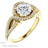 Round Cut Forever One Moissanite Engagement Ring #GTJ1052-round-fo-y