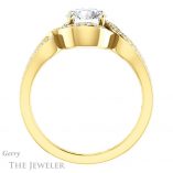 Round Cut Forever One Moissanite Engagement Ring #GTJ1052-round-fo-y