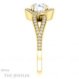 Round Cut Forever One Moissanite Engagement Ring #GTJ1052-round-fo-y