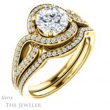 Round Cut Forever One Moissanite Engagement Ring #GTJ1052-round-fo-y