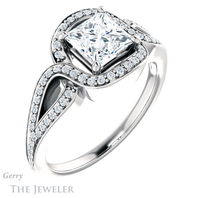 Princess Cut Forever One Moissanite Engagement Ring #GTJ1052-square-fo-w 4 Princess Cut Forever One Moissanite Engagement Ring #GTJ1052-square-fo-w