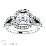 Princess Cut Forever One Moissanite Engagement Ring #GTJ1052-square-fo-w 1 Princess Cut Forever One Moissanite Engagement Ring #GTJ1052-square-fo-w