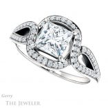 Princess Cut Forever One Moissanite Engagement Ring #GTJ1052-square-fo-w 5 Princess Cut Forever One Moissanite Engagement Ring #GTJ1052-square-fo-w
